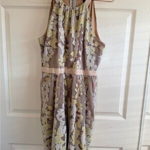 BCBGMaxAzria Yellow and White Floral Dress